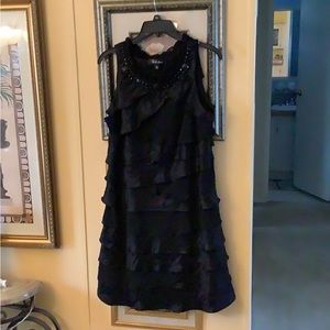 Formal dress round neck beaded ruffles cascading effect by S&L size 14